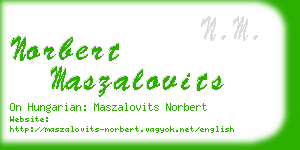 norbert maszalovits business card